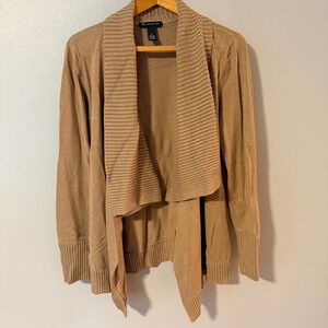 INC International Concepts Tan Draped Cardigan